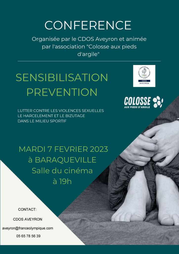 Affiche de la conférence en collaboration avec Colosse aux pieds d'argile  